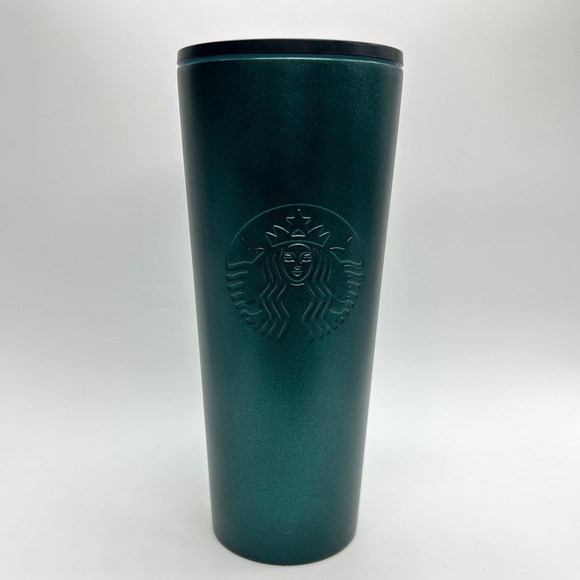 STARBUCKS Emerald Green 24 OZ Stainless Steel Travel Tumbler w/Plastic Lid 2020 - Picture 2 of 7